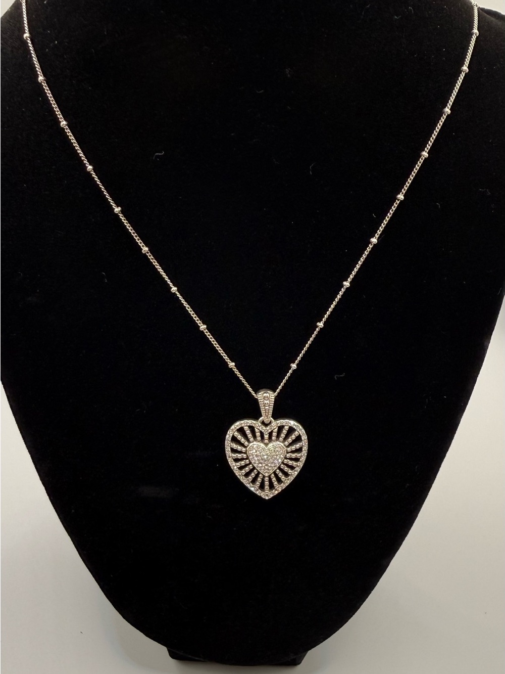Brighton Illumina Heart Burst Necklace Swarovski Crystal Pendant Retired JM4821